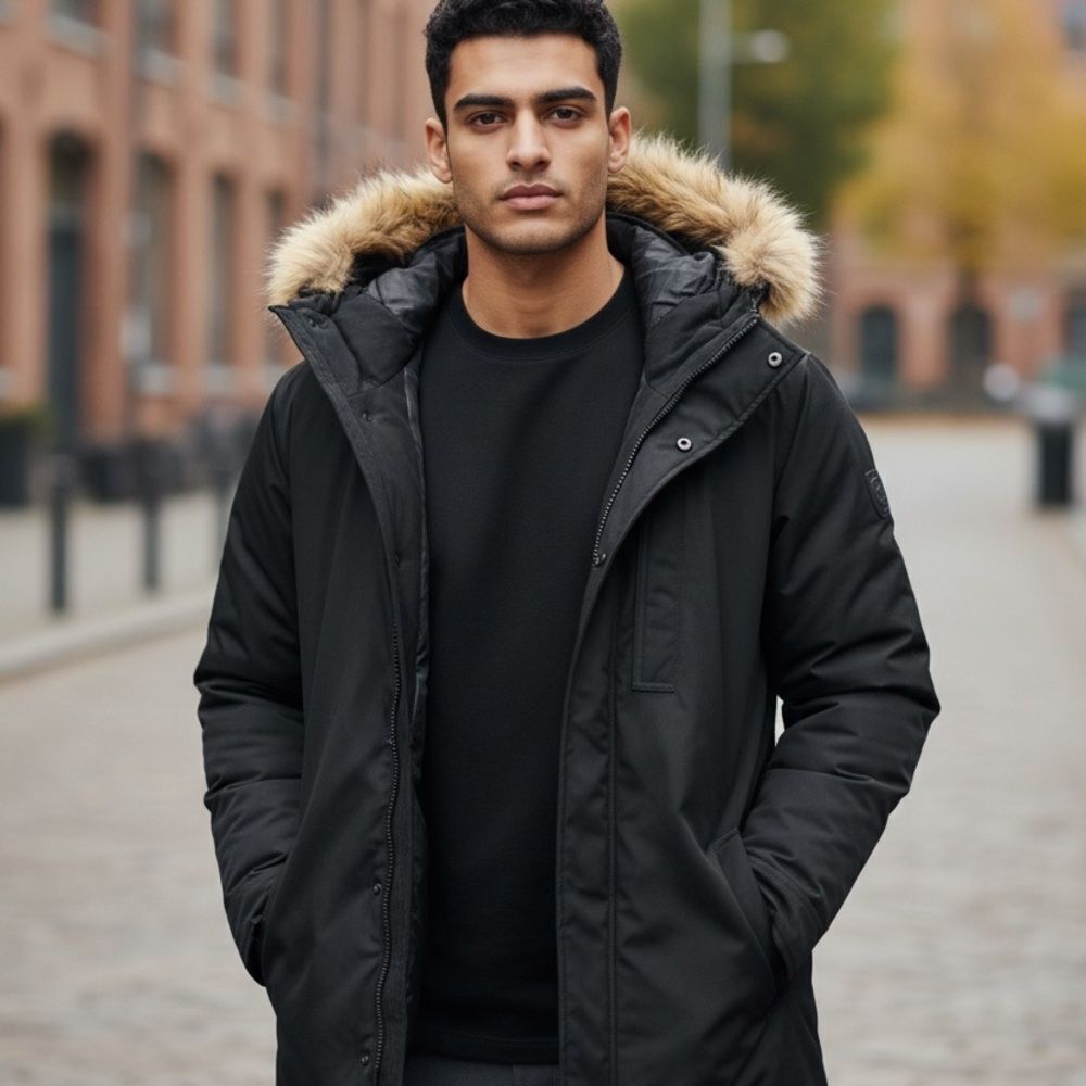 Andrew Marc Gattaca New York Puffer Parka Winter Jacket Coat with Fur Hood M